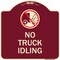 Signmission Driveway No Truck Idling W/ Graphic Heavy-Gauge Aluminum Sign, 18" x 18", BU-1818-24125 A-DES-BU-1818-24125 - alternate 1